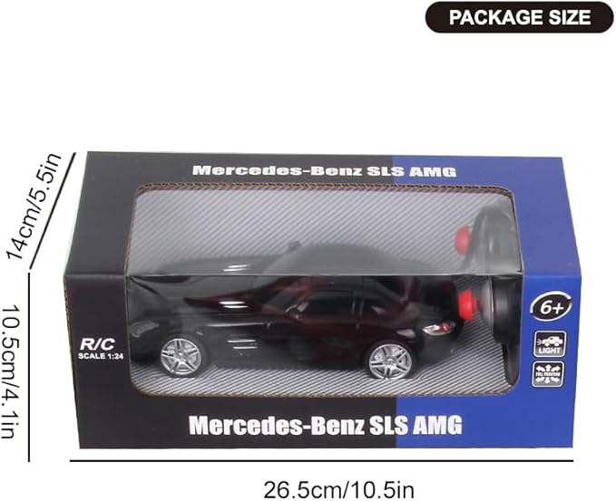 Vinie Remote Control Car for Boys, RC Cars Mercedes Benz SLS, 1:24 Scale Officially Licensed Kids Toys, Drift Car with Cool Led Lights, 4 5 6 7 8 9 10 11 12 Year Old Boy Birthday Gift (Red)