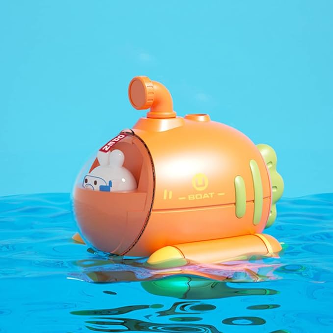 Toyvian Bath Toy Submarine Battery Operated Water Pump with Hand Shower Head Cartoon Carrot Bathtub Toy for Purple Bathroom Accessories