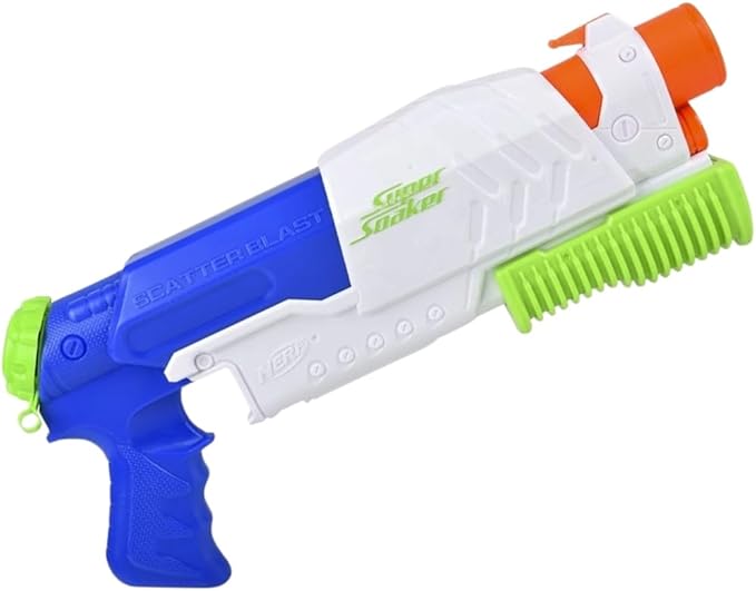 Nerf Super Soaker Scatter Blast Water Blaster, 5 Streams of Water, Pump Action, Kids Outdoor Water Toy, Gifts for 6 Year Old Boys & Girls