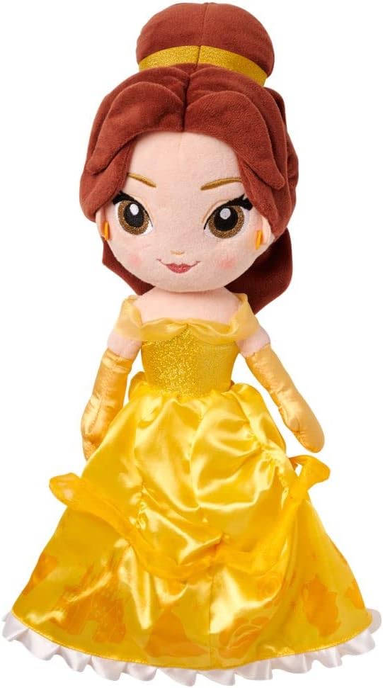Disney Store Official Princess Plush Doll, Belle from Beauty and The Beast, Medium 14 Inches, Soft Plushy with Embroidered Features, Princess Toys for Girls, Disney Dolls, Stuffed Animals for Girls