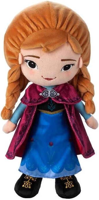 Disney Store Official Princess Plush Doll, Anna from Frozen, Medium 14 Inches, Soft Plushy with Embroidered Features, Princess Toys for Girls, Disney Dolls, Stuffed Animals for Girls