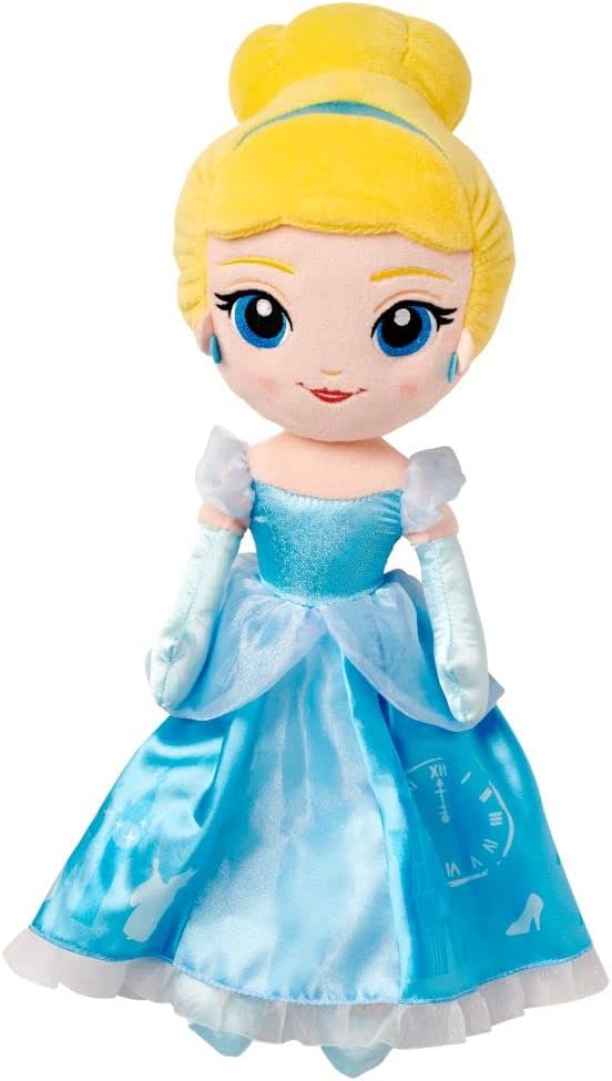 Disney Store Official Princess Plush Doll (Cinderella from Sleeping Beauty) Medium 14 Inches, Princess Dolls with Embroidered Features, Plush Toys, Princess Toys for Girls