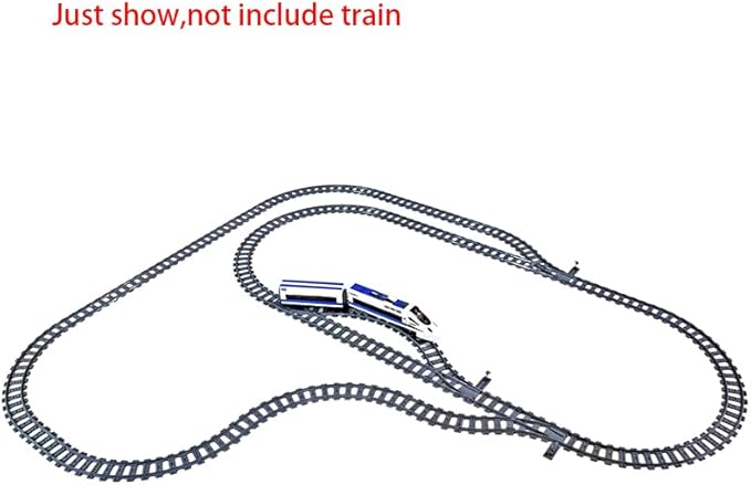 Train City Track Expansion Set - Railroad and Track Extensions, Compatible with Major Building Block Brands, Ideal for Kids' Construction, a Great Gift for Train and City Enthusiasts