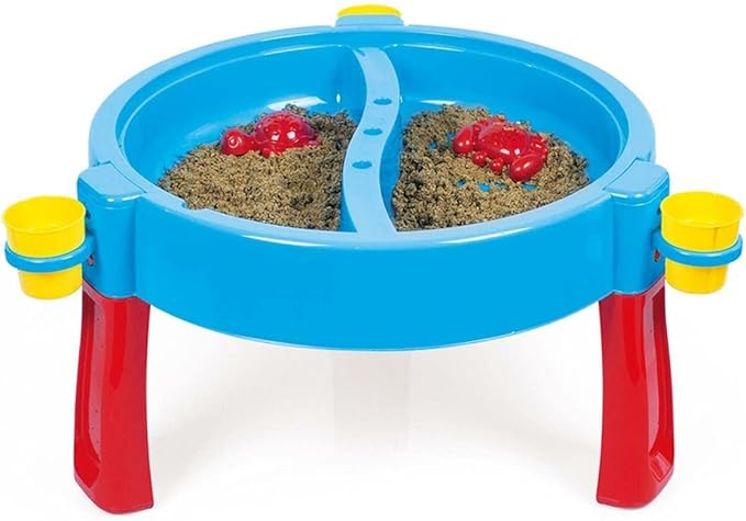 : 3-in-1 Activity Sand & Water Play Table – Blue & Red - Indoor & Outdoor Table W/Lid, Muti-Purpose, Craft Table, Store Toys, 29" H, Kids Ages 2-8