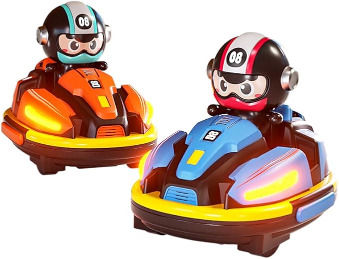 OBEST Bumper Cars Two-Player Racing Game, 2.4 GHz Remote Control Bumper Cars for Kids Two-Piece Suit, RC Battle Race Cars with Light & Music