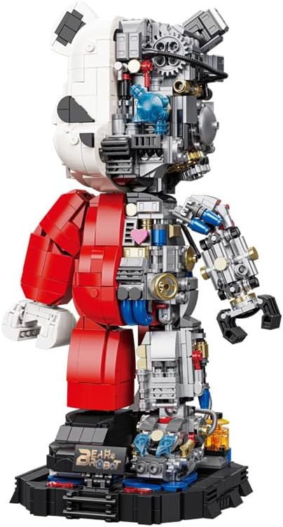Mechanical Bear Small Particle Tidal Play Building Block Puzzle Toy for Adults & Kids,Compatibility with Lego Birthday Gift (JXX)