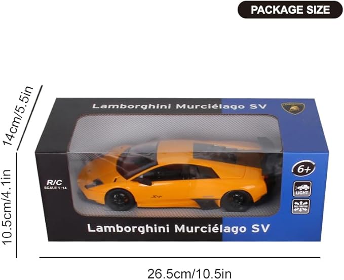 Vinie Remote Control Car for Boys, RC Cars Lamborghini Murciélago, 1:24 Scale Officially Licensed Kids Toys, Lambo LP670 Drift Car with Cool Led Lights, 4 5 6 7 8 9 10 11 12 Year Old Boy Gift (Yellow)