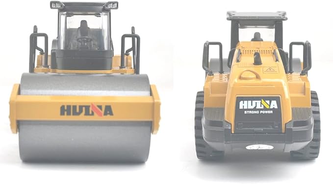 Ailejia 1/50 Scale Diecast Road Roller Toy Models Construction Vehicle Model Grader Engineering Road Planer Vehicle Toys for Kids (Road Roller)