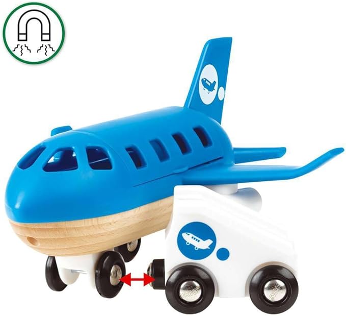 BRIO World - 33306 Airplane | Stimulating Wooden Toy Plane Set | Enhances Creativity and Logical Thinking | Compatible with BRIO Railway Toys | for Kids Aged 3+