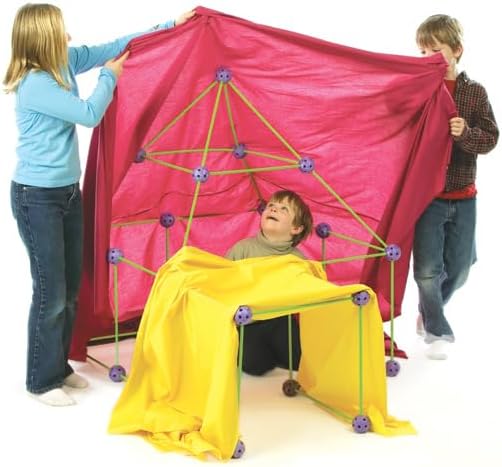 Crazy Forts! 69 Piece Buildable Indoor/Outdoor Play Fort Playset, DIY, Build Your Own, STEAM toy , Purple