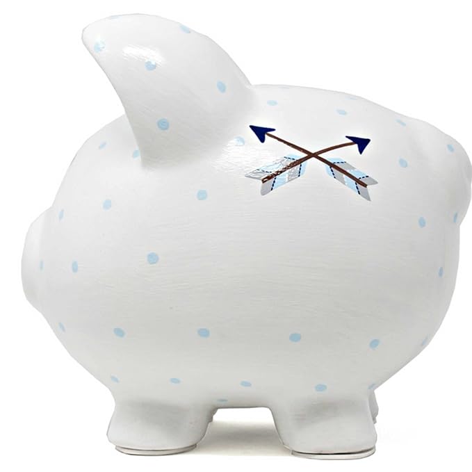 Child to Cherish Ceramic Piggy Bank for Boys, Blue Bohemian