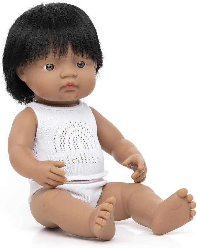 Miniland Doll 15'' Hispanic Boy (Box) - Made in Spain, Anatomically Correct, Quality, Inclusion