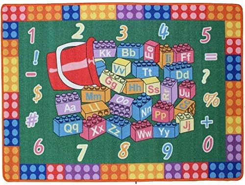 Kids Rug Building Bridges Area Rug 5'x7' (Approx : 4'11" X 6' 10") Non Slip Gel Backing