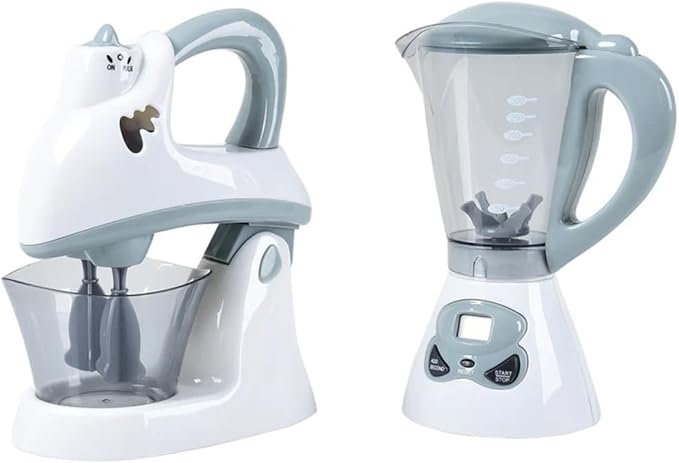 Constructive Playthings Play Kitchen Appliances, Kids Blender and Mixer Toy, Realistic Designs, Developmental Toddler Toys, Ages 3 Years and Up