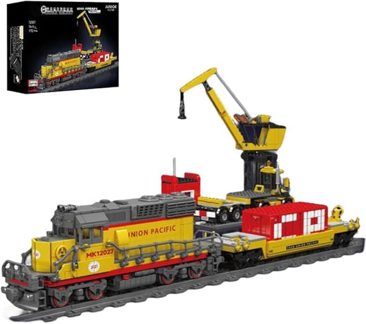 EMD SD40-2 Diesel Locomotive Building Blocks Set,Collectible Diesel Locomotive Display Set,Scale Model with Train Tracks, Top Present for Train Lovers and Adults,M.K12027 (1170 Pcs)
