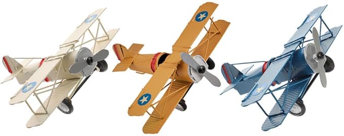 Garneck Kids 6 Pcs Airplane Model Ornament Iron Painted Small Plane Office Decor