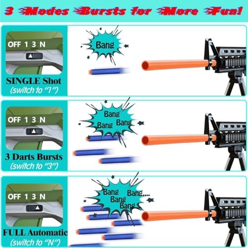 Toy Gun Automatic Sniper Rifle -3 Modes Toy Foam Blasters with Tactical Vest, Bipod, 2 Clips and 150 Darts, Electric Toys for Adults Boys Age 8-12 Gifts for Birthday Xmas