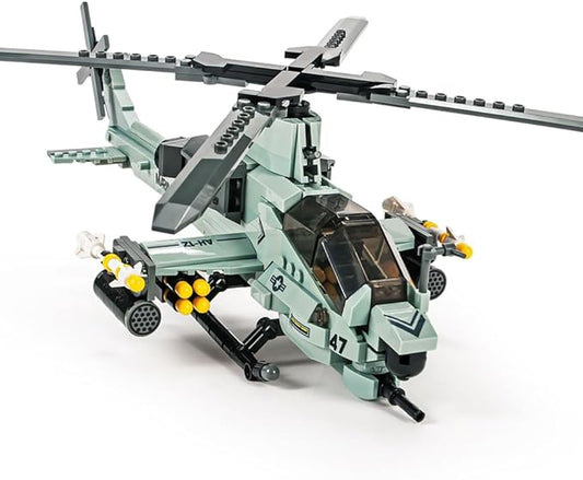 SEMKY Military Series AH-1Z Helicopter Little Birds Air Force Building Block Set (597 Pieces) -Building and Military Toys Gifts for Kid and Adult