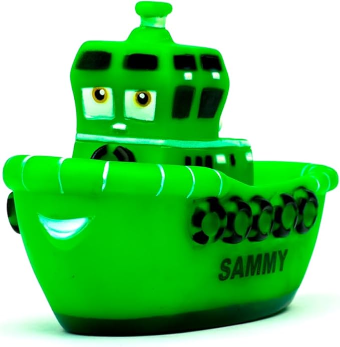 ITTY Bitty Boats - Educational Bath Toy for Toddlers 1-5, Bath Toy for Kids Ages 1-5, Pool Toy for Toddlers 1-5, Learning Toy for Toddler Girls and Boys (Tug Boat (Green))