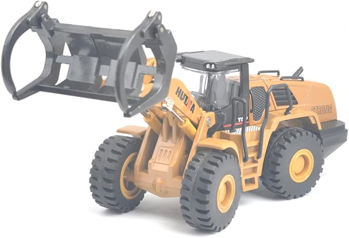 Ailejia 1/50 Scale Diecast Wood Grab Construction Vehicle Toys Timber Grab Truck Heavy Wooden/Building Articulated Alloy Construction Vehicle Model Engineering Car Toy boy Gift (Wood Grab)