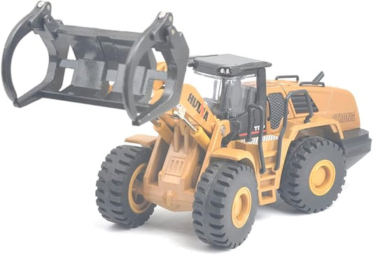 Ailejia 1/50 Scale Diecast Wood Grab Construction Vehicle Toys Timber Grab Truck Heavy Wooden/Building Articulated Alloy Construction Vehicle Model Engineering Car Toy boy Gift (Wood Grab)