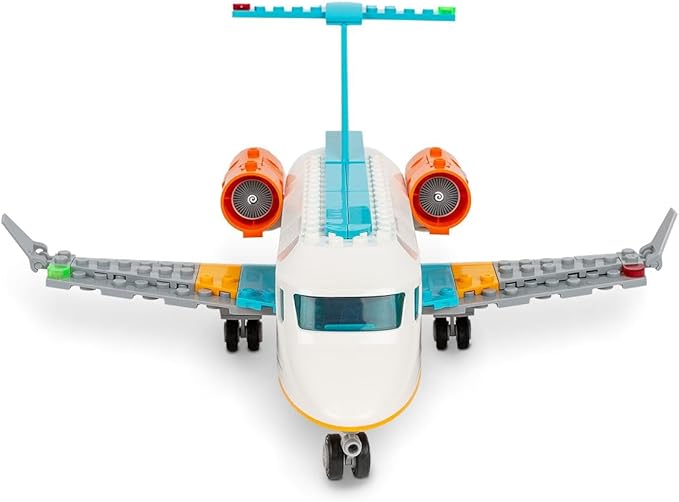 Brick Loot Vacation Airlines Passenger Airplane Building Blocks Set – Includes Airport Terminal, Boarding Stairs, and 7 Minifigures – Compatible with Lego – Gift for Kids Ages 6+