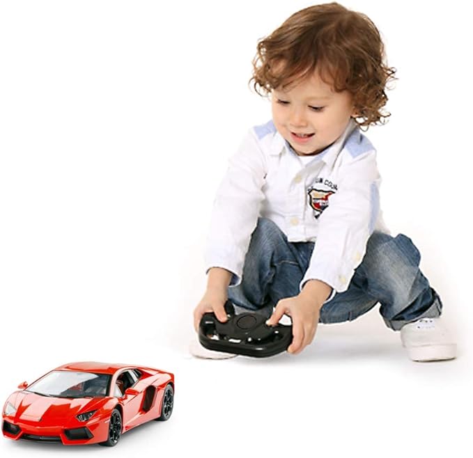 RASTAR RC Lamborghini Toy Car, 1:14 Lamborghini Aventador LP700-4 Remote Control Car, Working Lights - Orange