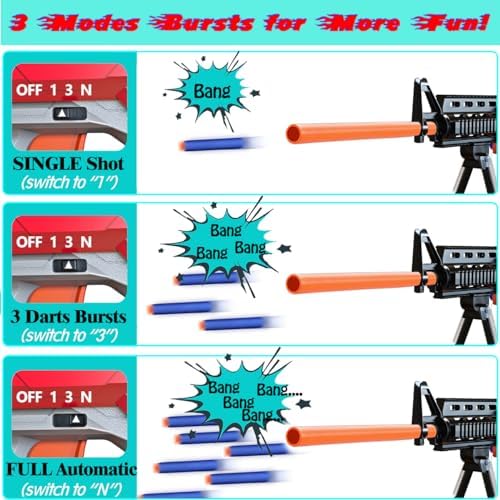 Toy Gun Automatic Sniper Rifle -3 Modes Toy Foam Blasters with Tactical Vest, Bipod, 2 Clips and 150 Darts, Electric Toys for Adults Boys Age 8-12 Gifts for Birthday Xmas
