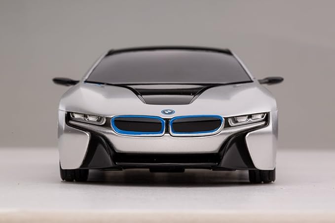 Official Licensed BMW I8 RC with 2.4Ghz| 1:24 Scale Radio Remote Control Super Sport Racing Hobby Model Toy for Boys, Girls, and Adults | Perfect Birthday Idea Gift (Silver)