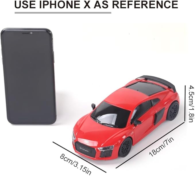 Vinie Remote Control Car for Boys, RC Cars Audi R8, 1:24 Scale Officially Licensed Kids Toys, Drift Car with Cool Led Lights, 4 5 6 7 8 9 10 11 12 Year Old Boy Birthday Gift (White)