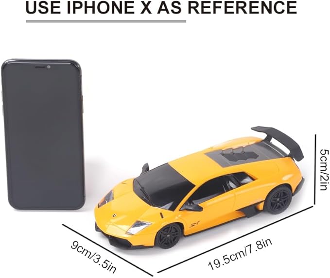 Vinie Remote Control Car for Boys, RC Cars Lamborghini Murciélago, 1:24 Scale Officially Licensed Kids Toys, Lambo LP670 Drift Car with Cool Led Lights, 4 5 6 7 8 9 10 11 12 Year Old Boy Gift (Orange)