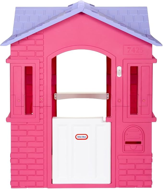 Little Tikes Cape Cottage Pretend Princess Playhousefor Kids, Indoor Outdoor, with Working Doors and Windows, for Toddlers Ages 2+ Years,Pink,Large