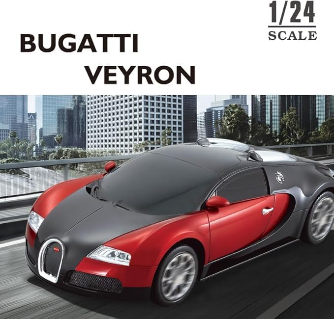 Vinie Remote Control Car for Boys, RC Cars Bugatti Veyron, 1:24 Scale Officially Licensed Kids Toys, Drift Car with Cool Led Lights, 4 5 6 7 8 9 10 11 12 Year Old Boy Birthday Gift (Red)