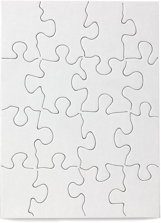 24 Blank Jigsaw Puzzles – 4 x 5.5 Inch, 16 Pieces Each – Hygloss DYI party invites, Perfect for Decorating, Kids' Activities, Arts & Crafts or Party Favors - Puzzle Pieces to Draw On for Crafts