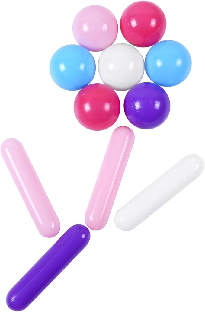 STARBOLO Ball Pit Balls Assorted Shapes for Toddlers - Macaron 200 Ball Pit Balls Crush Proof Plastic Toy Balls for Toddlers Ball Pits, Ball Pit Play Tent, Baby Pool Water Toys(Mixed 5 Colors)