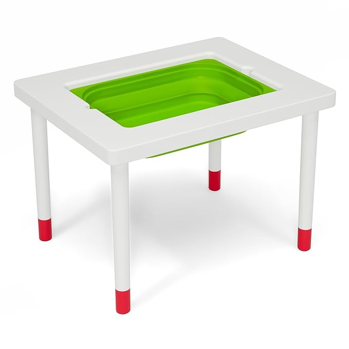 Delta Children Compact Play & Learn Sensory Table for Kids – Includes Musical Instruments - Use as Sand Table/Sensory Table/Activity Table/Montessori Toy, White/Natural