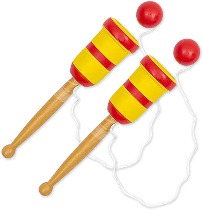 ArtCreativity Wooden Catch Ball Game, Set of 2, Vintage Catch Toys for Kids, Wood Design, Indoor and Outdoor Games for Backyard, Park, and Beach Fun, Best Gift Idea