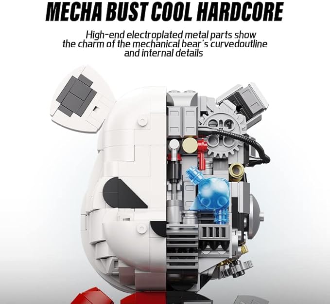 Mechanical Bear Small Particle Tidal Play Building Block Puzzle Toy for Adults & Kids,Compatibility with Lego Birthday Gift (JXX)