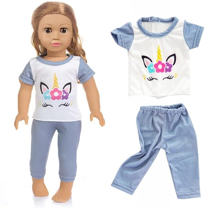ZQDOLL American 18 inch Doll Clothes and Accessories,7 Outfits , Fits 18 inch Dolls, 18 inch Girl Doll Clothes, Christmas Birthday Gift Girl