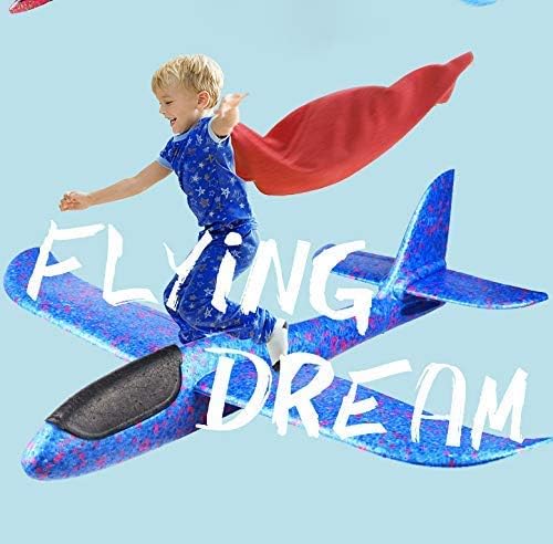 BooTaa 6 Pack Airplane Toys, 17.5" Large Throwing Foam Plane, 2 Flight Mode Foam Gliders, Birthday Gifts for Kids 3 4 5 6 7 8 9 10 11 12 Year Old Boys Kids Girls, Outdoor Yard Family Game Toys