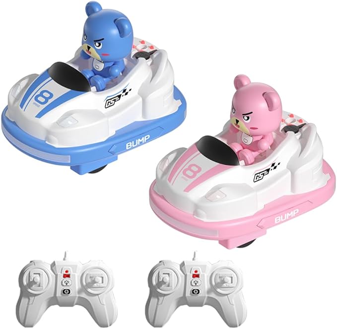 Remote Control Bumper Cars for Kids, RC Battle Ejecting Bumper Car Set, Ejecting RC Race Car Toddler Toys with Spray, Lights & Music, Birthday Xmas Gifts for Boys and Girls