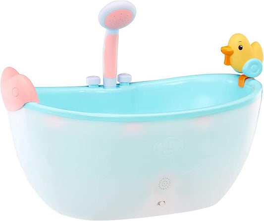 BABY born Baby Doll Musical Light Up Bathtub with Automatic Working Shower Head - Plays Music & Sound Effects, Sturdy, Modern Design, Fits Dolls up to 17", for Kids Ages 3 and Up