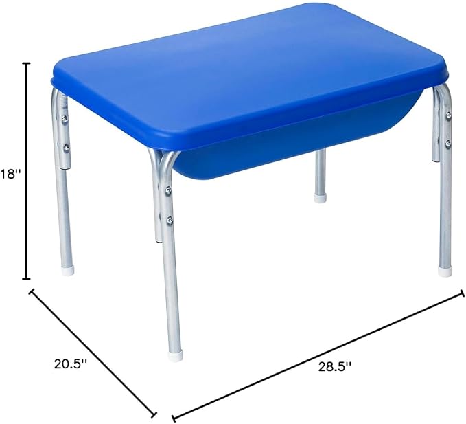 Children's Factory 18" Small Sensory Table, Sandbox with Lid, Water Table for Kids, Blue
