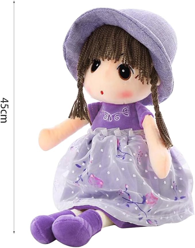 Ikasus Sweetheart Rag Doll with Hat & Skirt - Plush Soft Baby Girl Doll - Xmas/Birthday Gift