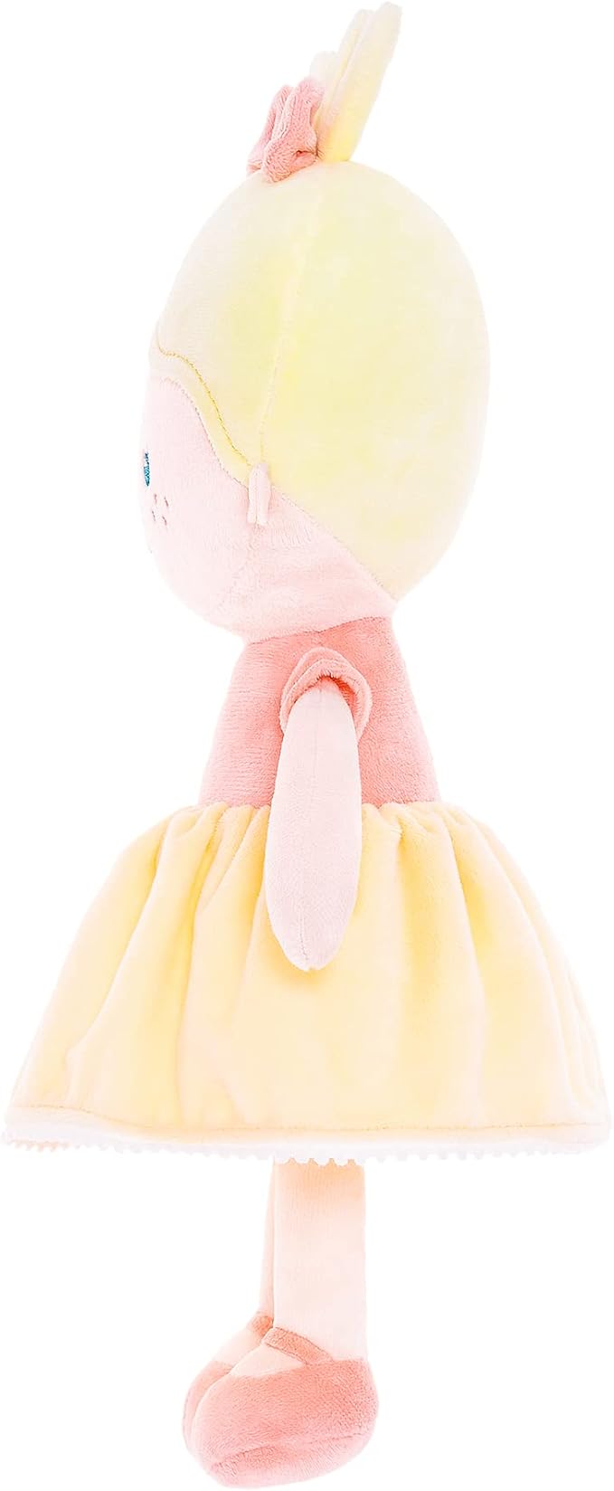 Onetoo Soft Baby Doll for Girls - Plush Rag Doll Sleeping Cuddle Buddy - Yellow Dress, 14"