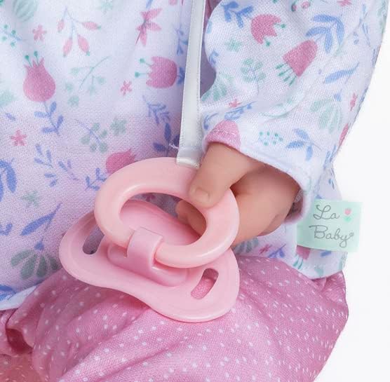 JC Toys La Baby Caucasian 20-inch Small Soft Body Baby Doll | Washable |Removable Pink Floral Outfit w/ Hat, Pacifier & Magic Bottle | for Children 12 Months +