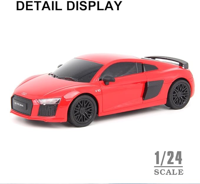 Vinie Remote Control Car for Boys, RC Cars Audi R8, 1:24 Scale Officially Licensed Kids Toys, Drift Car with Cool Led Lights, 4 5 6 7 8 9 10 11 12 Year Old Boy Birthday Gift (Red)