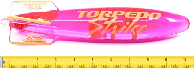 SpinFin 10.25" Large Ultra Premium Pool Torpedo Rocket Spins & Glides Up to 30 Feet Like Underwater Football for Under Water Passing Games Underwater Torpedo Diving Toy Glider (Pink)