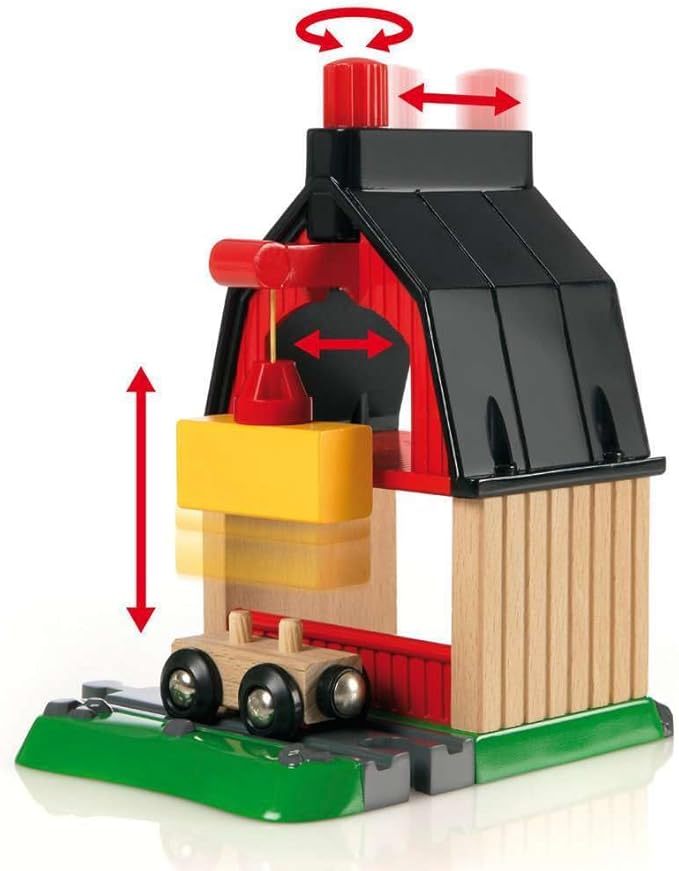 BRIO World Farm Railway Set - 20-Piece FSC-Certified Wood Train Set & Accessories - Works with All BRIO Wooden Railway Sets - Includes Barn, Tractor, Hay Crane, Tracks & More - Fun for Kids Ages 3+