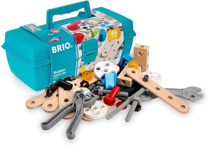 BRIO Builder 34586 - Comprehensive 49 Piece STEM Building Set | Enhanced with Wood and Plastic Pieces | Ideal Learning Toy for Kids Aged 3 and Up | FSC Certified